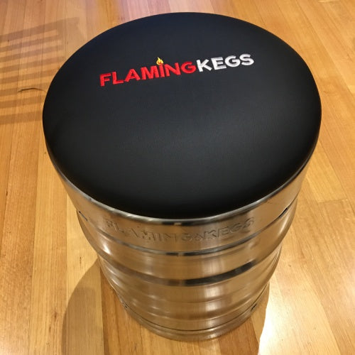 Flaming Kegs Embroidered Stool