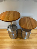 Keg Table with Wood Top