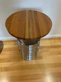 Keg Table with Wood Top